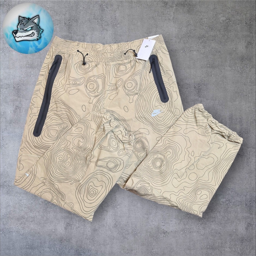 Nike Tech Open-Hem Woven Pants Neutral Olive Oversized Mens Size XL IM7838-276